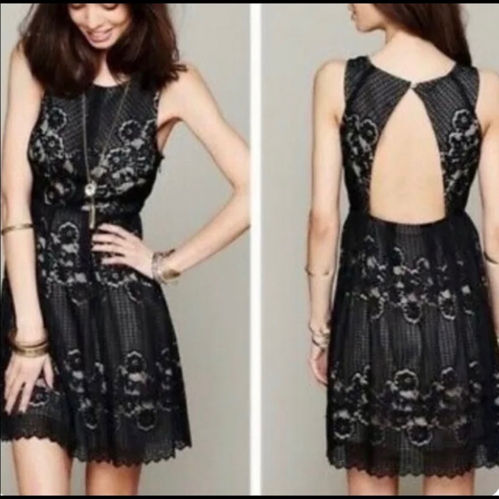 FREE PEOPLE lace dress with open back